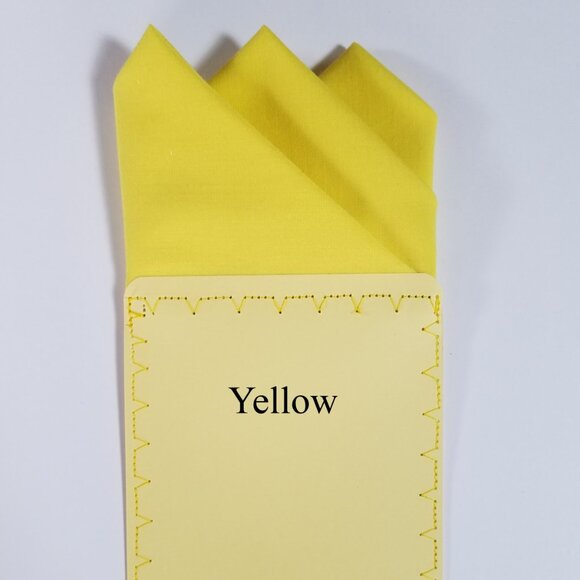 NEW Yellow 100% Cotton Pre-Folded Pocket Square Handkerchief Insert - Picture 2 of 5